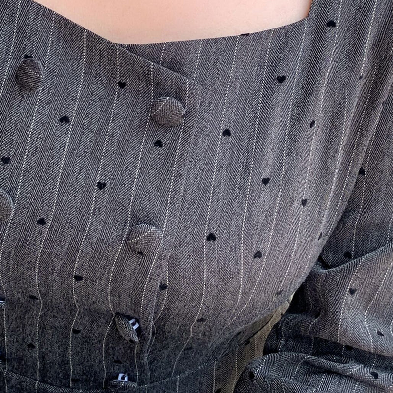 Striped Heart Dot French Dress (LL/3L/4L/5L)