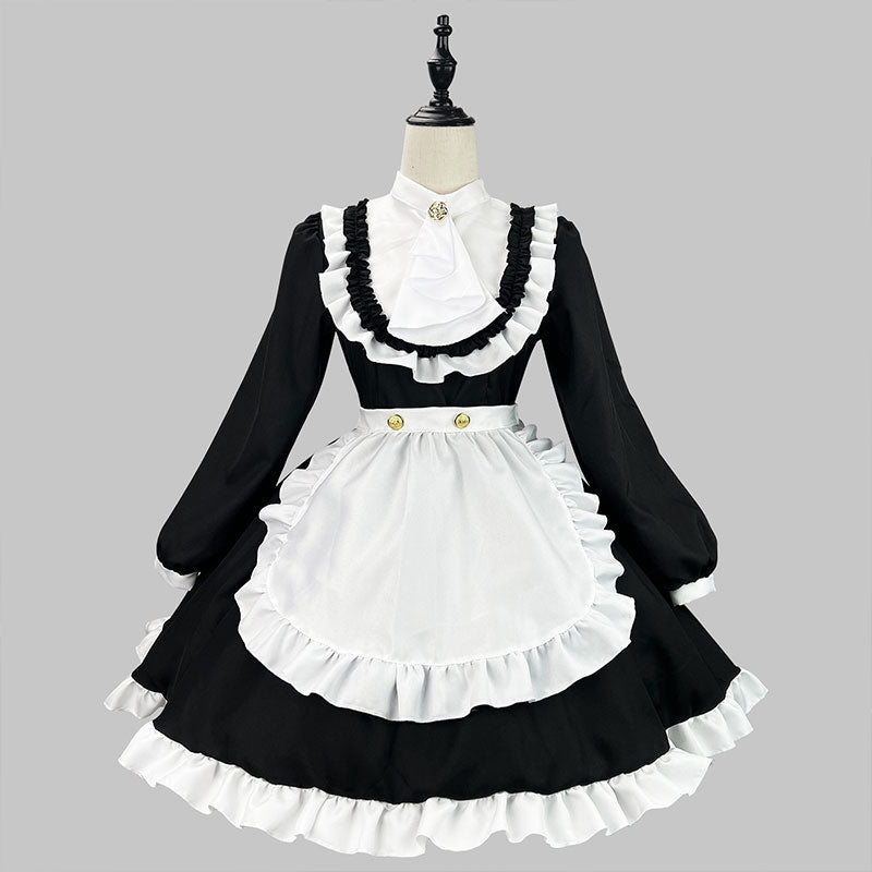 大きいサイズレディースフリルバック薔薇メイド服 (2L/3L/4L/5L/6L)/コスプレ/ハロウィン
