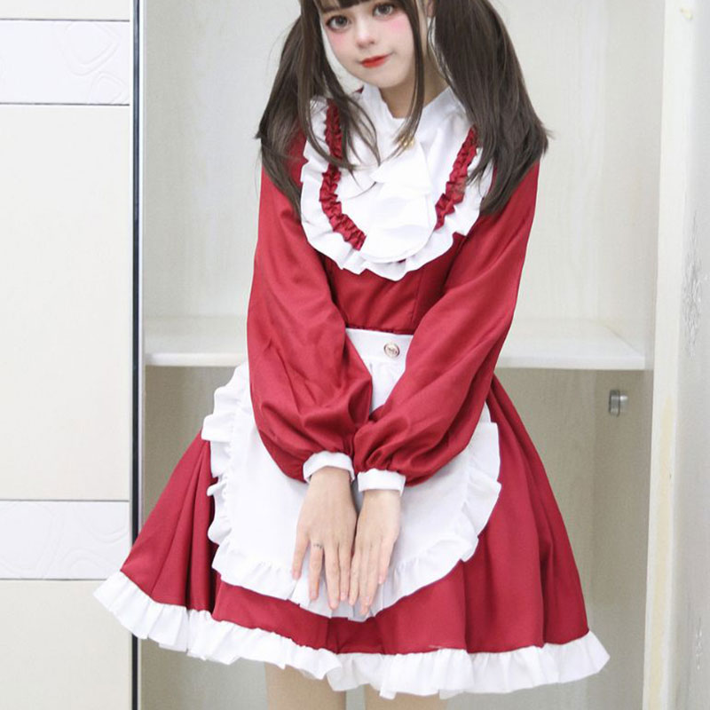 大きいサイズレディースフリルバック薔薇メイド服 (2L/3L/4L/5L/6L)/コスプレ/ハロウィン