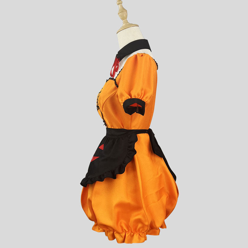 大きいサイズレディースマジックかぼちゃさんメイドワンピース (M/L/2L/3L/4L/5L/6L)/コスプレ/ハロウィン