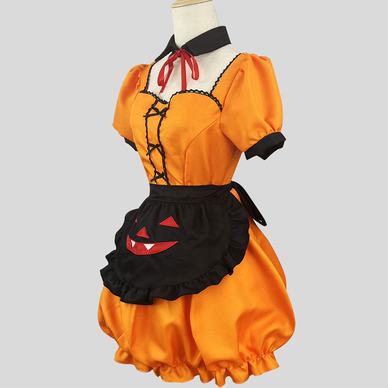 大きいサイズレディースマジックかぼちゃさんメイドワンピース (M/L/2L/3L/4L/5L/6L)/コスプレ/ハロウィン