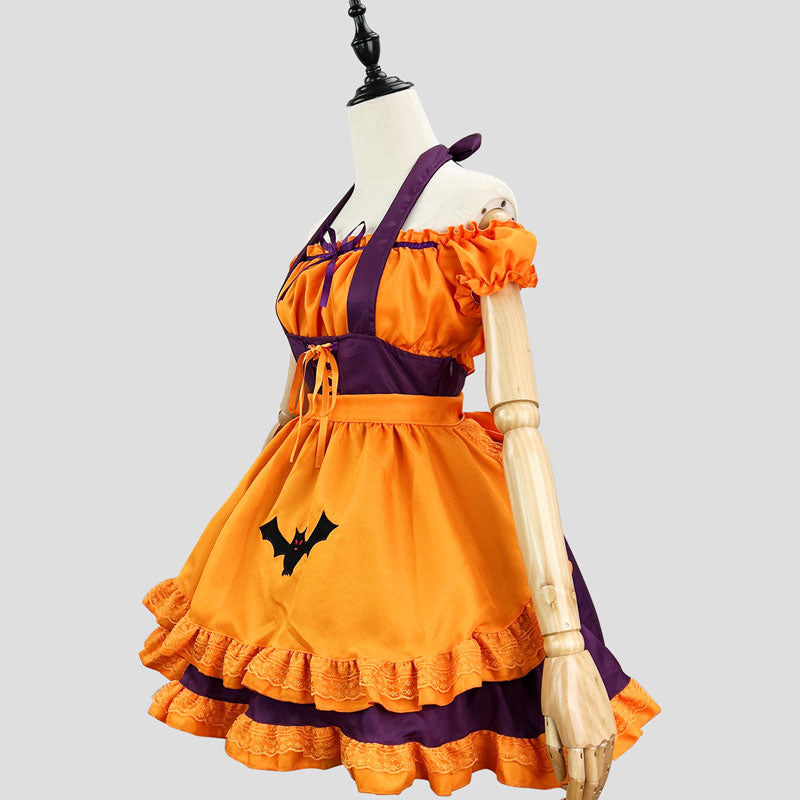 大きいサイズレディースマジックこうもりさんメイドワンピース (M/L/2L/3L/4L/5L/6L)/コスプレ/ハロウィン