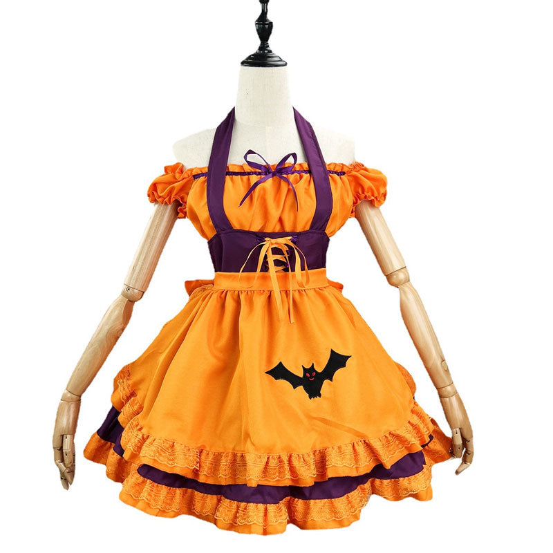 大きいサイズレディースマジックこうもりさんメイドワンピース (M/L/2L/3L/4L/5L/6L)/コスプレ/ハロウィン