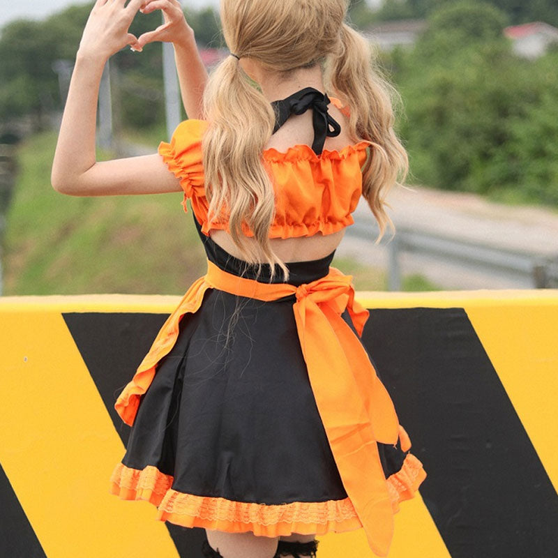 大きいサイズレディースマジックこうもりさんメイドワンピース (M/L/2L/3L/4L/5L/6L)/コスプレ/ハロウィン