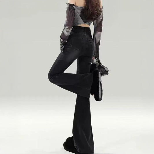 シャドウフィット 美脚フレアジーンズ(L/LL/3L/4L/5L)