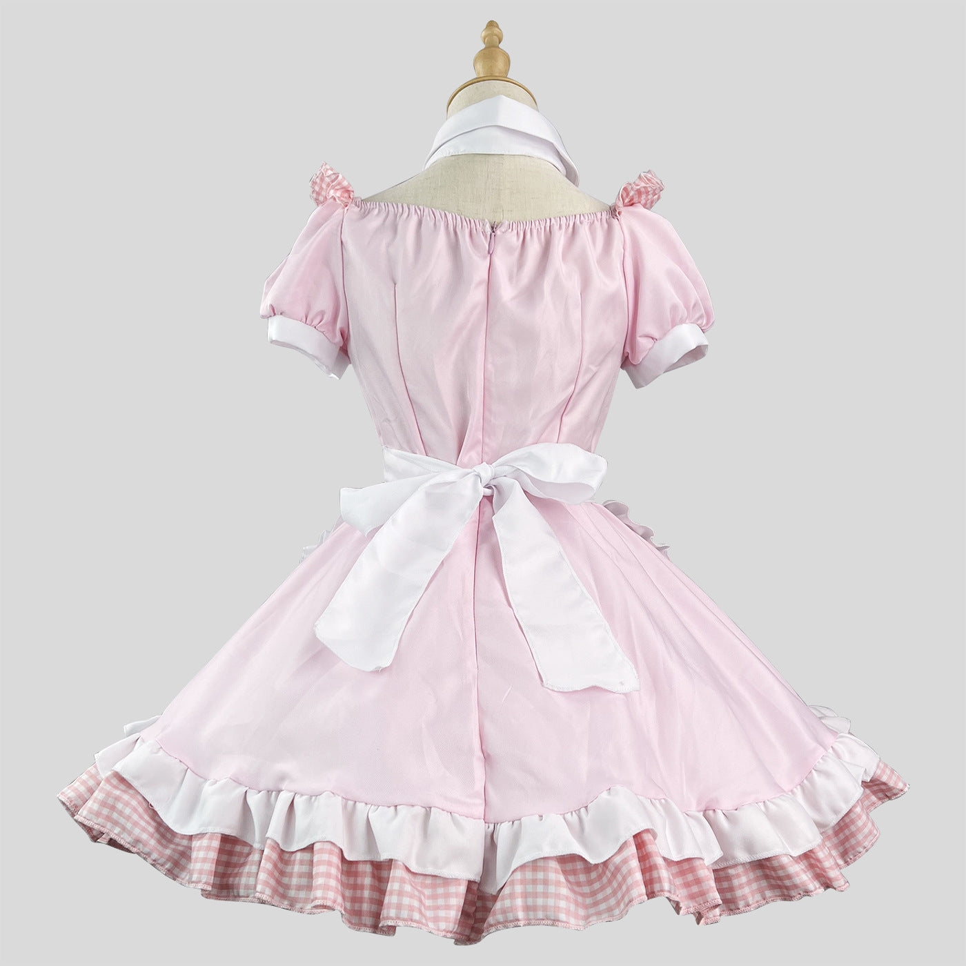 大きいサイズレディースギンガムピンクちゃんのどきどきメイド (M/L/2L/3L/4L/5L/6L)/コスプレ/ハロウィン