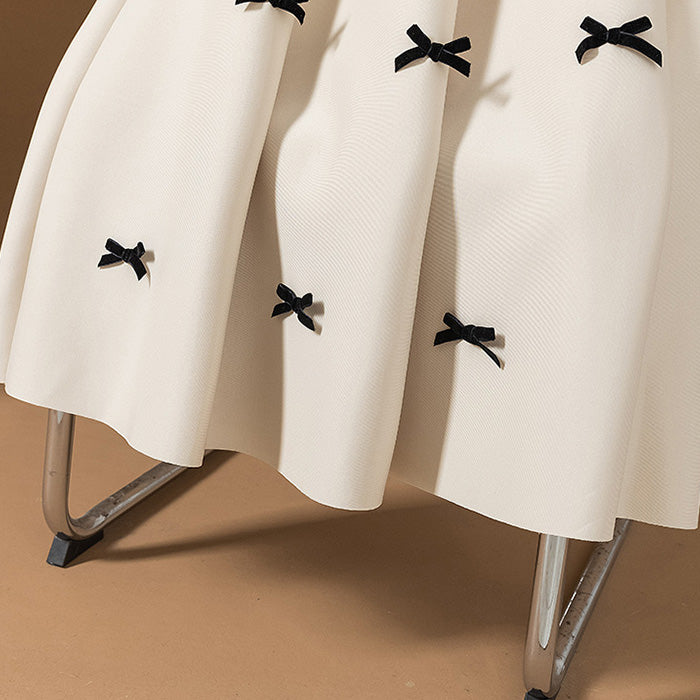 大きいサイズ レディース クラシックラインのリボンロングスカート(L/LL/3L/4L/5L)