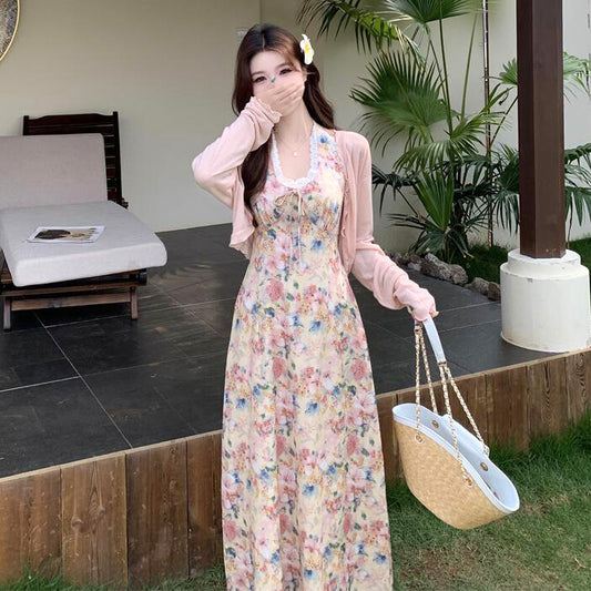 ロゼミストフラワーリゾートワンピース2点セット(L/LL/3L/4L/5L)