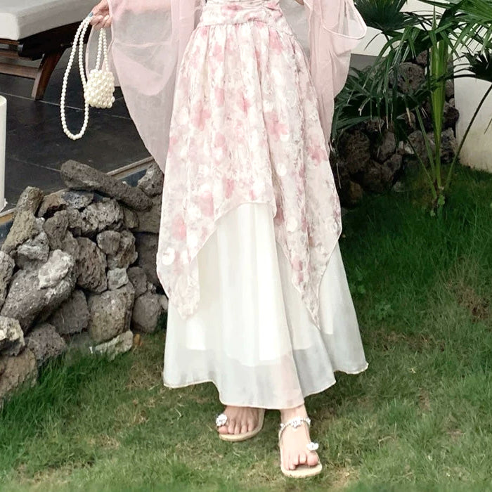 大きいサイズ レディース Rose Fleur Flowy Camisole Dress Set (L/LL/3L/4L/5L)