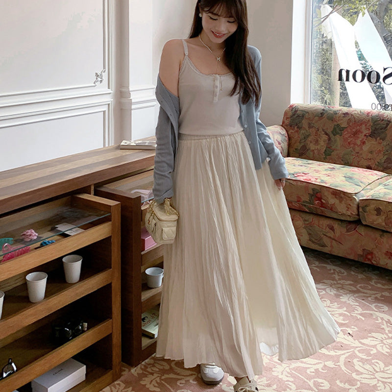 Lightweight and fluffy V-neck cardigan in plus sizes (LL/3L/4L/5L/6L)