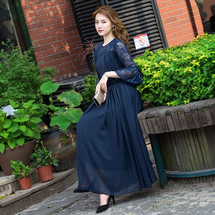 エレーヌ・シフォンレースドレス(3L/4L/5L/6L)オケージョン/結婚式