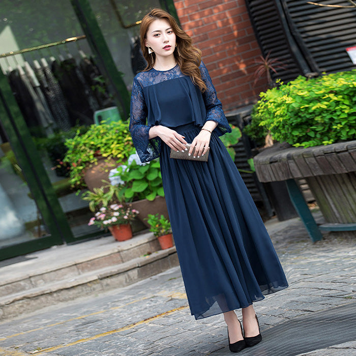 エレーヌ・シフォンレースドレス(3L/4L/5L/6L)オケージョン/結婚式