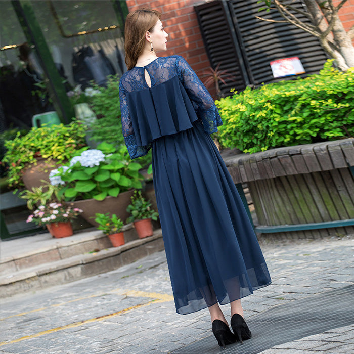 エレーヌ・シフォンレースドレス(3L/4L/5L/6L)オケージョン/結婚式