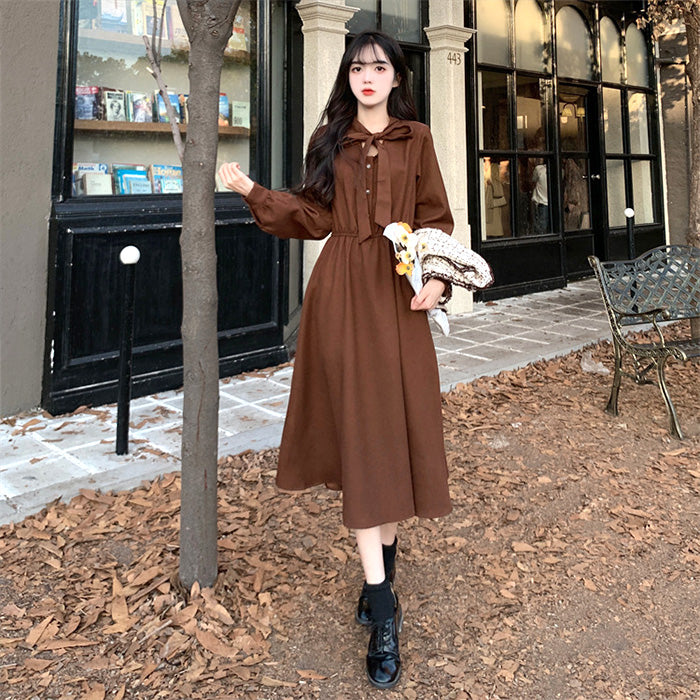 クラシカルリボンベスト付きワンピース(L/LL/3L/4L/5L)