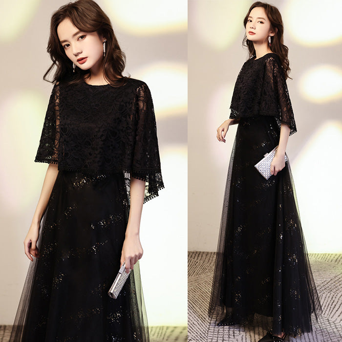 ノワールルージュ・グリッターレースドレスワンピース(3L/4L/5L/6L)オケージョン/結婚式