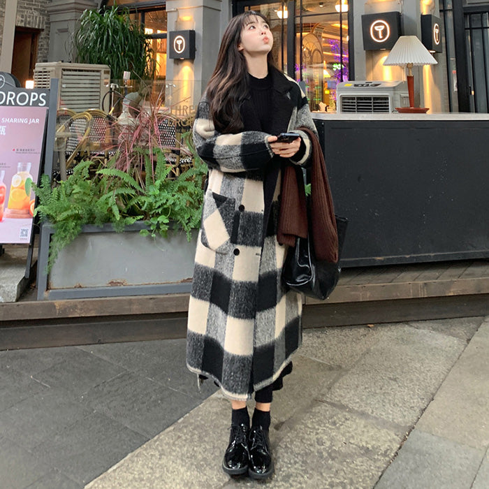 モノトーンシフォン・リバーシブルロングコート(L/LL/3L/4L/5L)