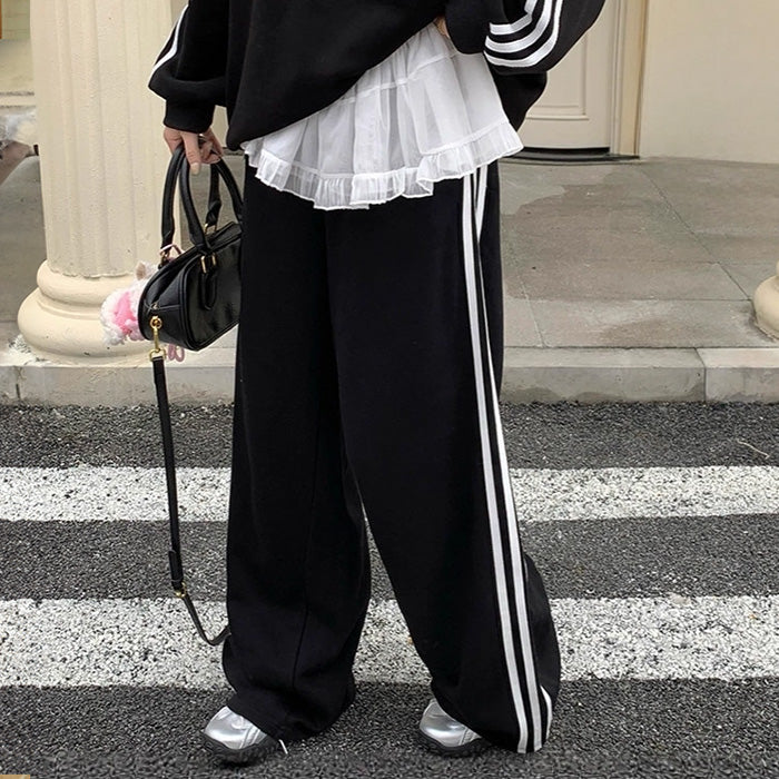 ブラックシュガー・レースリボンジャージセットアップ(L/LL/3L/4L/5L)