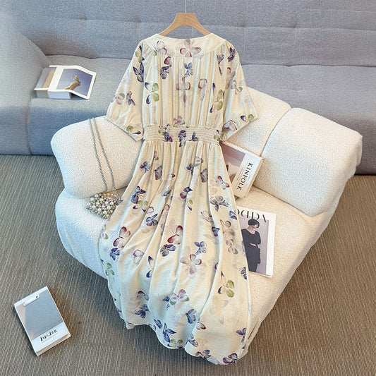 バタフライ・エアリーフレアワンピース(3L/4L/5L/6L/7L)