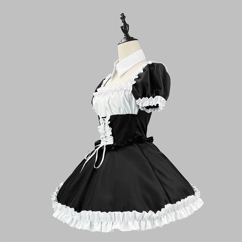 聖なるリボンクロスメイドBlackワンピース(M/L/LL/3L/4L/5L/6L)ハロウィン/コスプレ