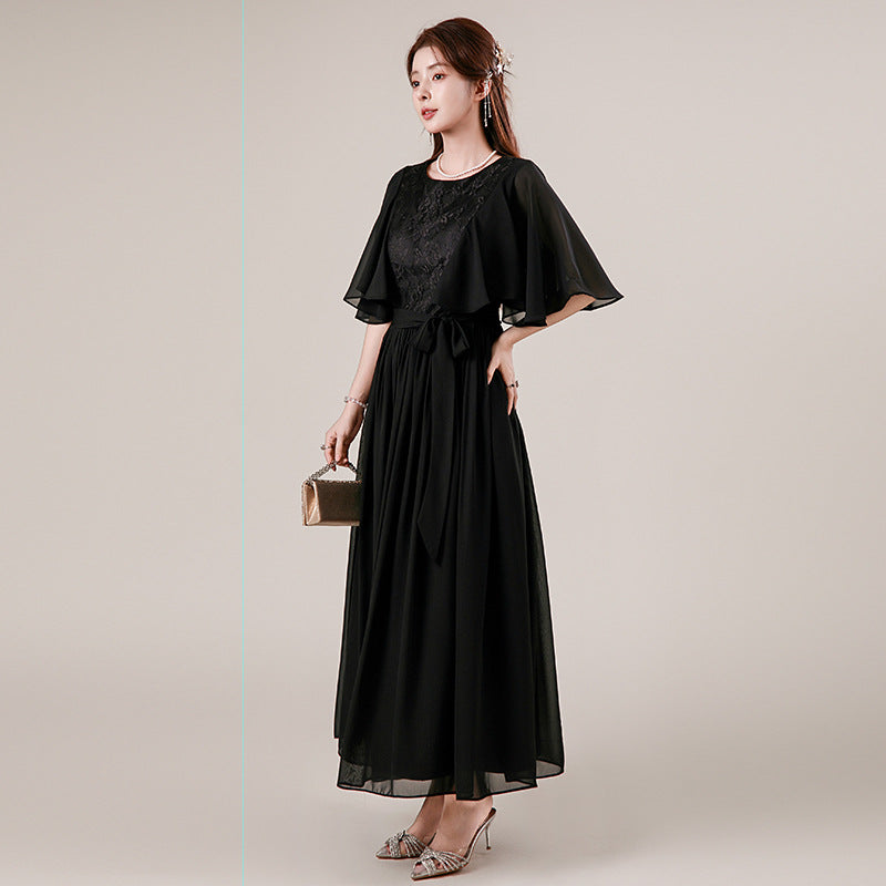 ケープ風フレアスリーブドレスワンピース(3L/4L/5L/6L)オケージョン/結婚式