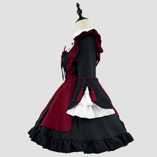 紅い月のチャイナメイドワンピース・ハロウィン・コスプレ(M/L/LL/3L/4L/5L/6L)