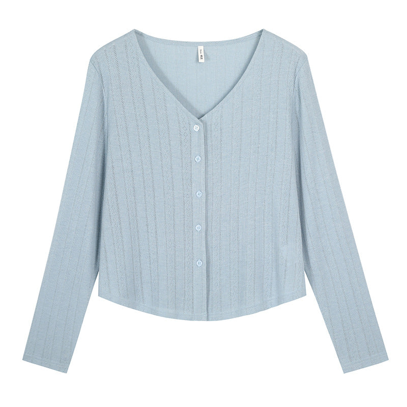 Lightweight and fluffy V-neck cardigan in plus sizes (LL/3L/4L/5L/6L)
