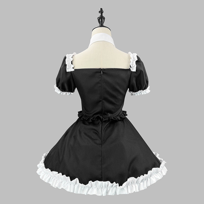 聖なるリボンクロスメイドBlackワンピース(M/L/LL/3L/4L/5L/6L)ハロウィン/コスプレ