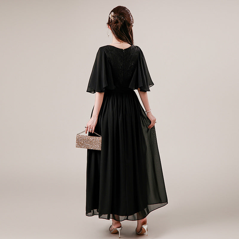 ケープ風フレアスリーブドレスワンピース(3L/4L/5L/6L)オケージョン/結婚式