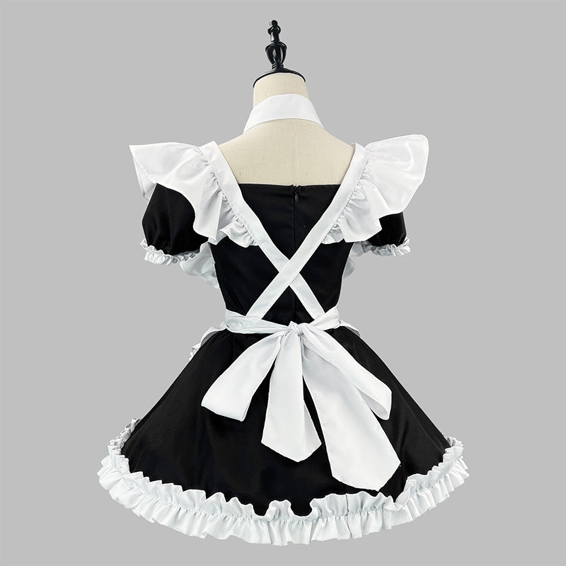 聖なるリボンクロスメイドBlackワンピース(M/L/LL/3L/4L/5L/6L)ハロウィン/コスプレ