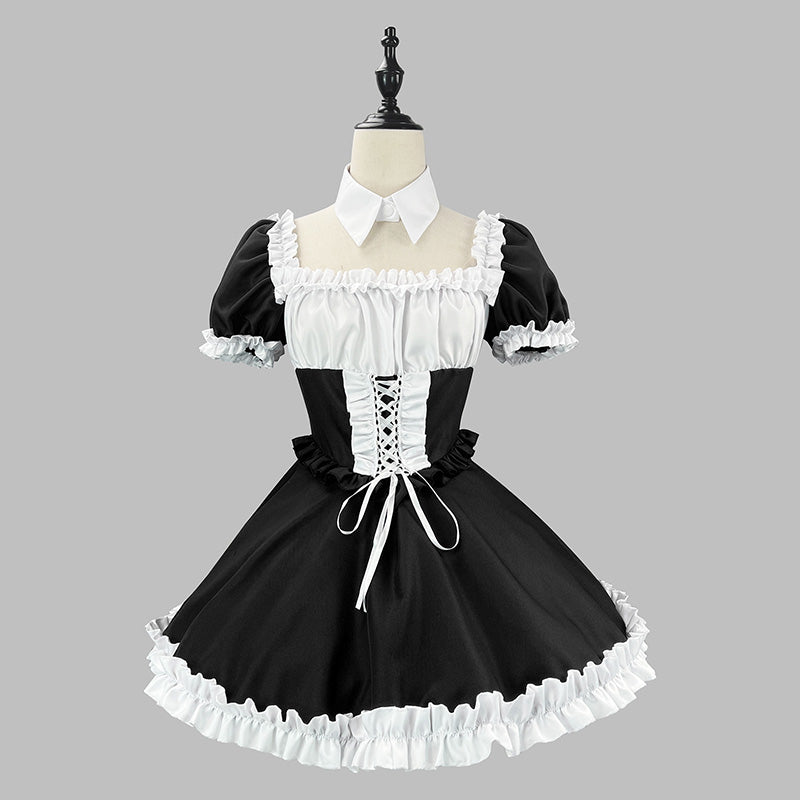 聖なるリボンクロスメイドBlackワンピース(M/L/LL/3L/4L/5L/6L)ハロウィン/コスプレ