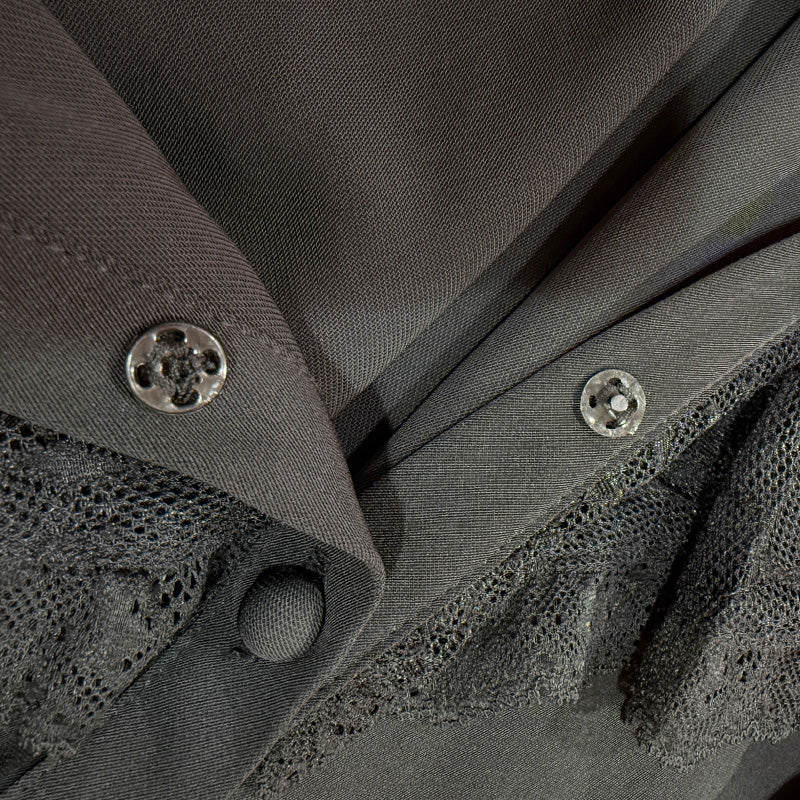 大きいサイズ レディース うさぎ刺繍のダークケープブラウス(3L/4L/5L/6L)