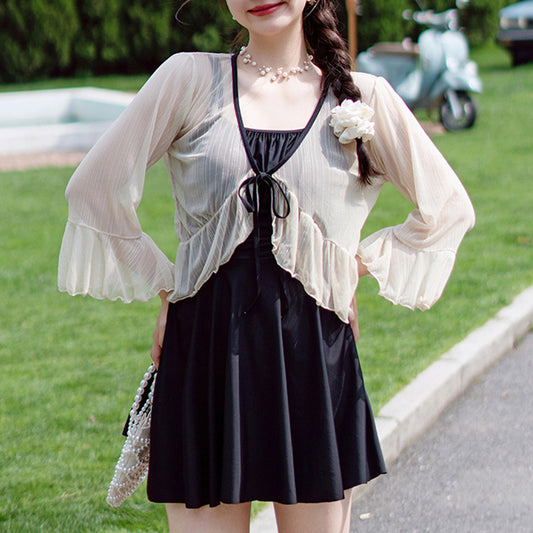 シフォンフェアリーボレロ付水着スイムウェア(LL/3L/4L/5L/6L)