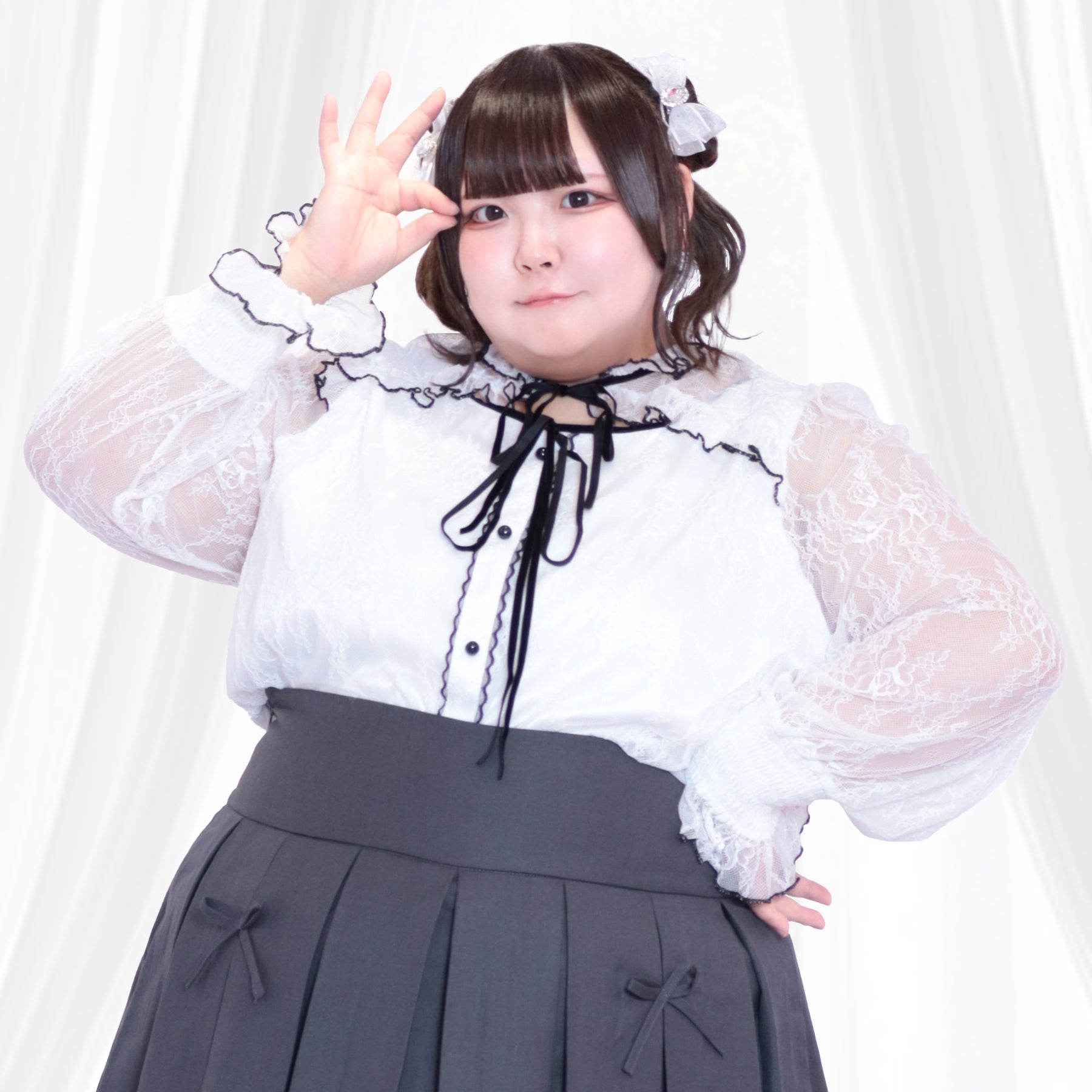 大きいサイズ レディース｜純白キューピットちゃんリボンレース