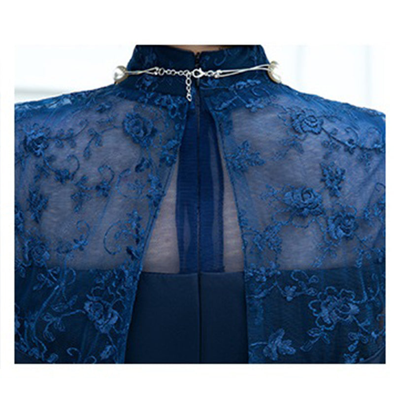 ■Lace cape dress (LL/3L/4L/5L/6L/7L/8L/9L) Custom-made/Occasion/Wedding invitation