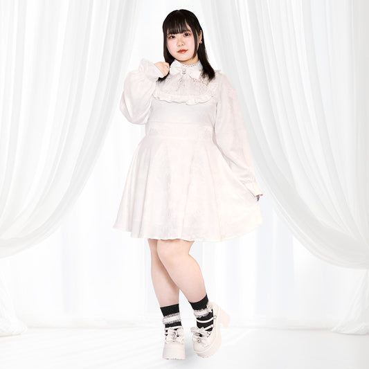 大きいサイズレディース天使ちゃんのジャガードミニ丈ワンピース（3L/4L/5L/6L）/Taberunosky（タベルノスキー）