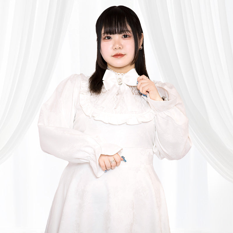 天使ちゃんのジャガードミニ丈ワンピース（3L/4L/5L/6L
