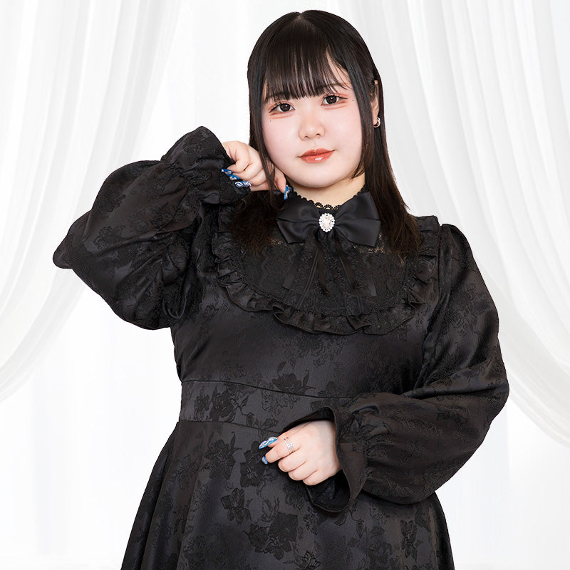 見本タミーちゃんのママサイズ　ワンピース 悪魔ちゃんのジャガードミニ丈ワンピース（3L/4L/5L/6L