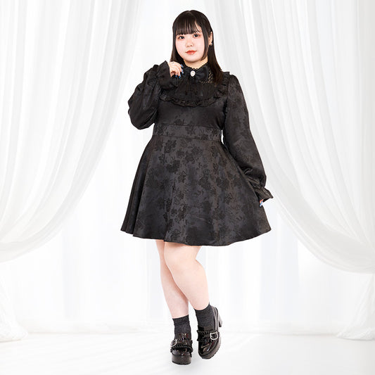 大きいサイズレディース悪魔ちゃんのジャガードミニ丈ワンピース（3L/4L/5L/6L）/Taberunosky（タベルノスキー）