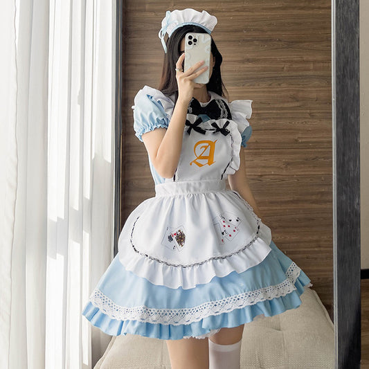 大きいサイズレディースメルヘンメイド服ワンピ―ス (2L/3L/4L/5L/6L)/大きいサイズ/コスプレ/ハロウィン