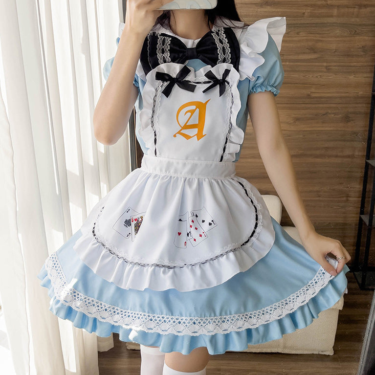 新品未使用 メイド服 コスプレ レディース 大きいサイズ 4l 可愛い ロング ロングフリル長袖メイド服ワンピ―ス (M/L/2L/3L/4L/5L/6L