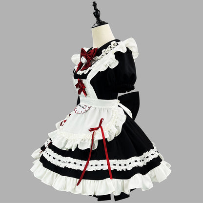 大きいサイズレディースチーズキャットカフェのメイドさんワンピ―ス (M/L/2L/3L/4L/5L/6L)/コスプレ/クリスマス