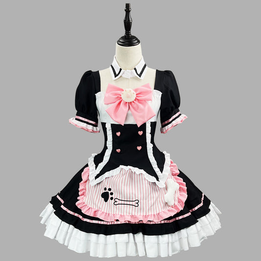 大きいサイズレディースわんにゃんメイドセットアップ (M/L/2L/3L/4L/5L/6L)/コスプレ