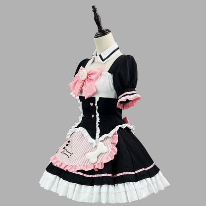 大きいサイズレディースわんにゃんメイドセットアップ (M/L/2L/3L/4L/5L/6L)/コスプレ