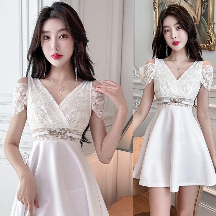 Goddess White Mini Dress (M/L/LL/3L/4L) / Cabaret Dress / Gal