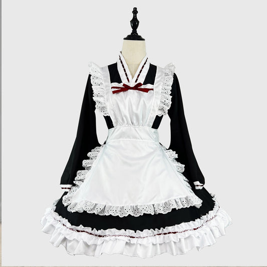 大きいサイズレディース大正レトロ風メイドさんのセットアップ (L/3L/5L)/コスプレ