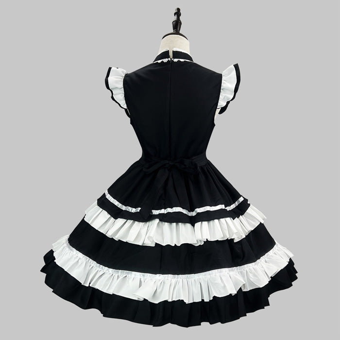 大きいサイズレディース赤ロリィタチャイナ風メイドコスチュームセット (M/L/LL/3L/4L/5L/6L)/コスプレ