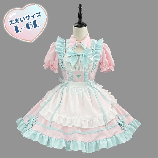大きいサイズレディースお砂糖プリンセスのコンカフェメイドさん (M/L/LL/3L/4L/5L/6L)/コスプレ