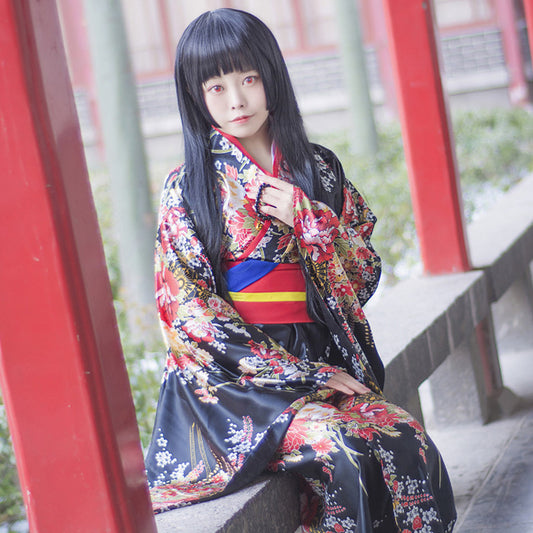 大きいサイズレディース閻魔さんの着物コスプレ (M/L/LL/3L/4L/5L/6L)/コスプレ