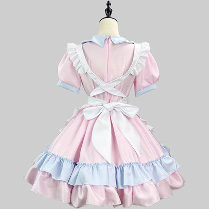 大きいサイズレディースメルトミニフリルメイド服ワンピ―ス (M/L/2L/3L/4L/5L/6L)/コスプレ/ハロウィン