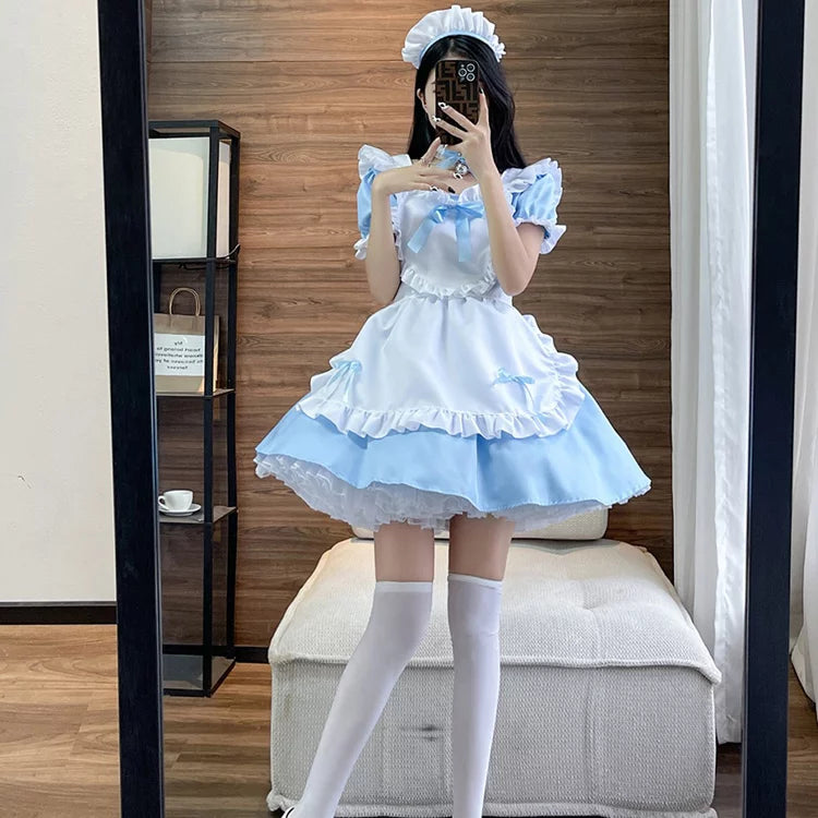 プリティメイド服ワンピ―ス (2L/3L/4L)/大きいサイズ/コスプレ/ハロウィン/ピンク
